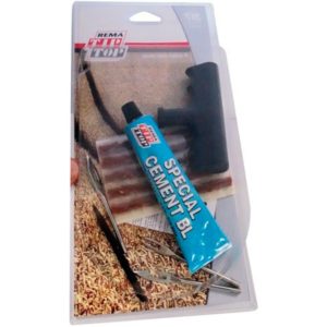 KIT REPARACION 5 TRENZAS CORTAS VL+TUBO CEMENT AZUL+HERRAMIENTA INSERCION Y FRESA DE MANO