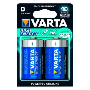 2 PILAS ALCALINAS DE 1,5V/LR20 H. ENERGY VARTA BLÍSTER.