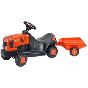Tractor Correpasillos Kubota con remolque
