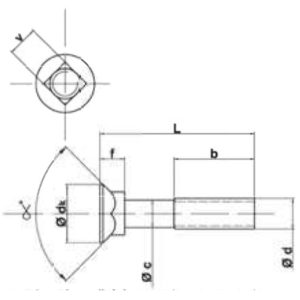 tornillo avellanado cuello cuadrado 8.8 con tuerca