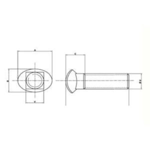 tornillo ovalado Bombeado zincado 8.8 con tuerca (tornillo danés)